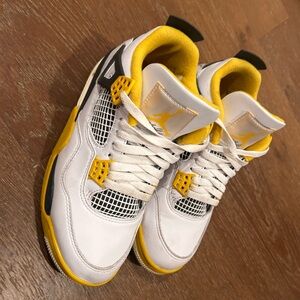 Jordan Athletic Shoes White with Yellow Accents